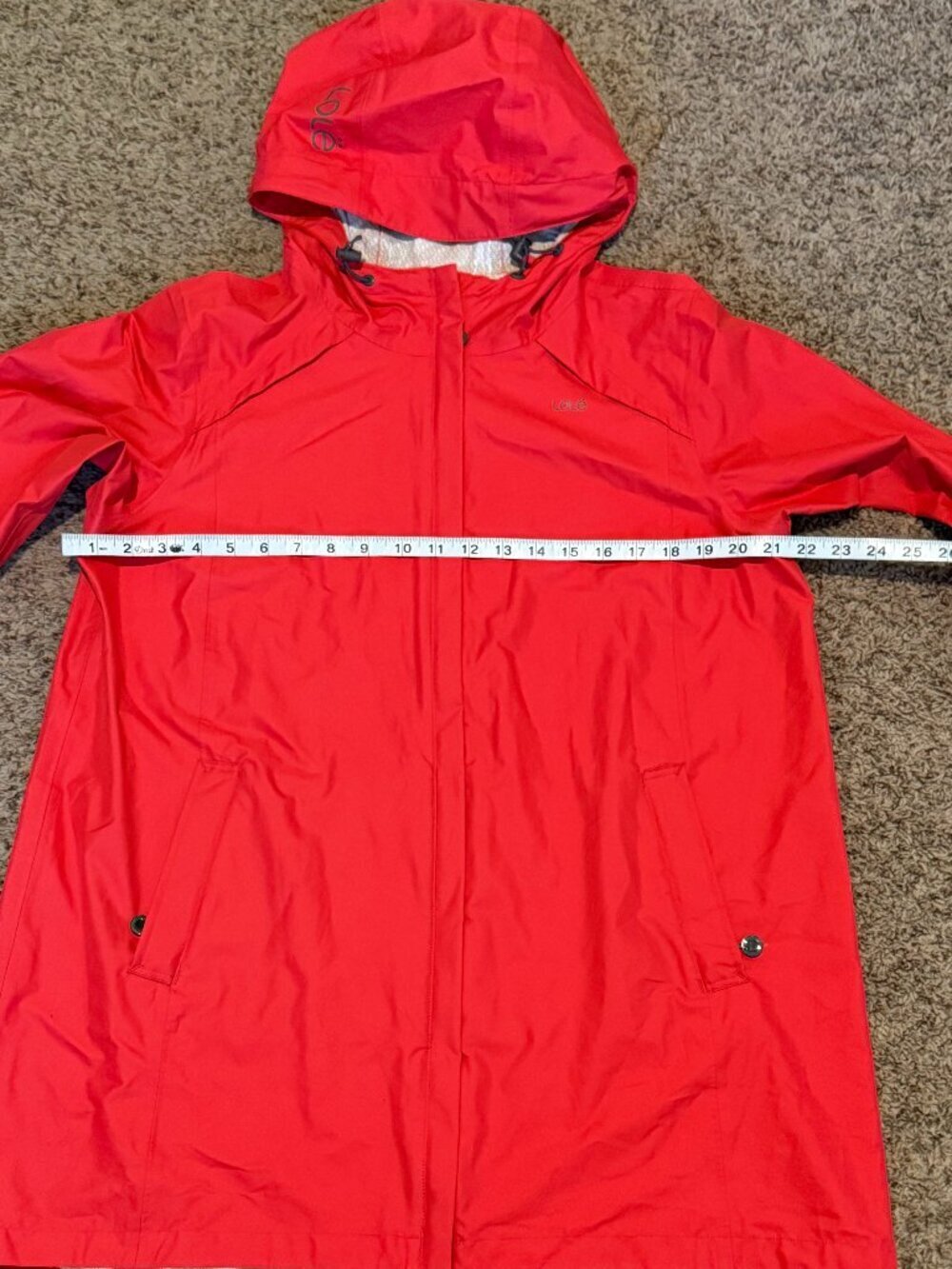 Lole Women's Rain Trench Coat - Waterproof Sealed Seams - Red - Size L - Picture 14 of 16